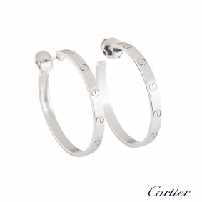 Cartier White Gold Plain Love Earrings B8028300